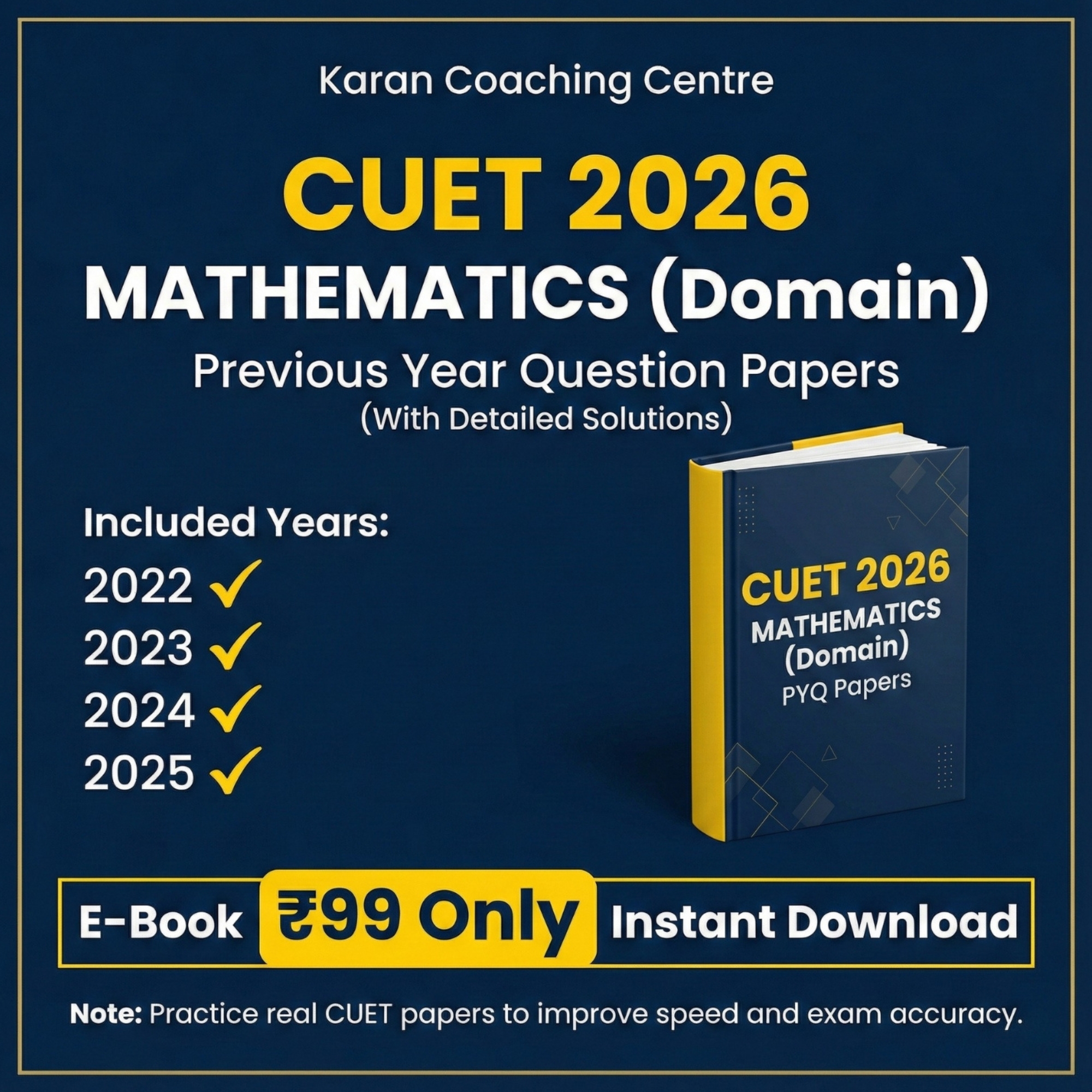 CUET 2026: MATHEMATICS (DOMAIN) | NTA Previous Year Questions | With Detailed Solutions