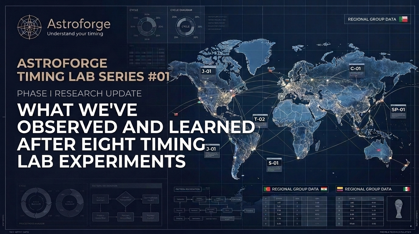 ASTROFORGE TIMING LAB SERIES #01 PHASE I RESEARCH UPDATE What We've Observed and Learned After Eight Timing Lab Experiments