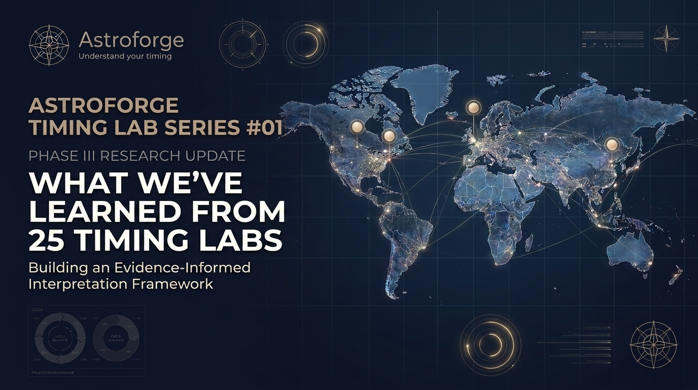 ASTROFORGE TIMING LAB SERIES #01 PHASE III RESEARCH UPDATE FROM INDIVIDUAL OBSERVATIONS TO AN INTERPRETATION FRAMEWORK
