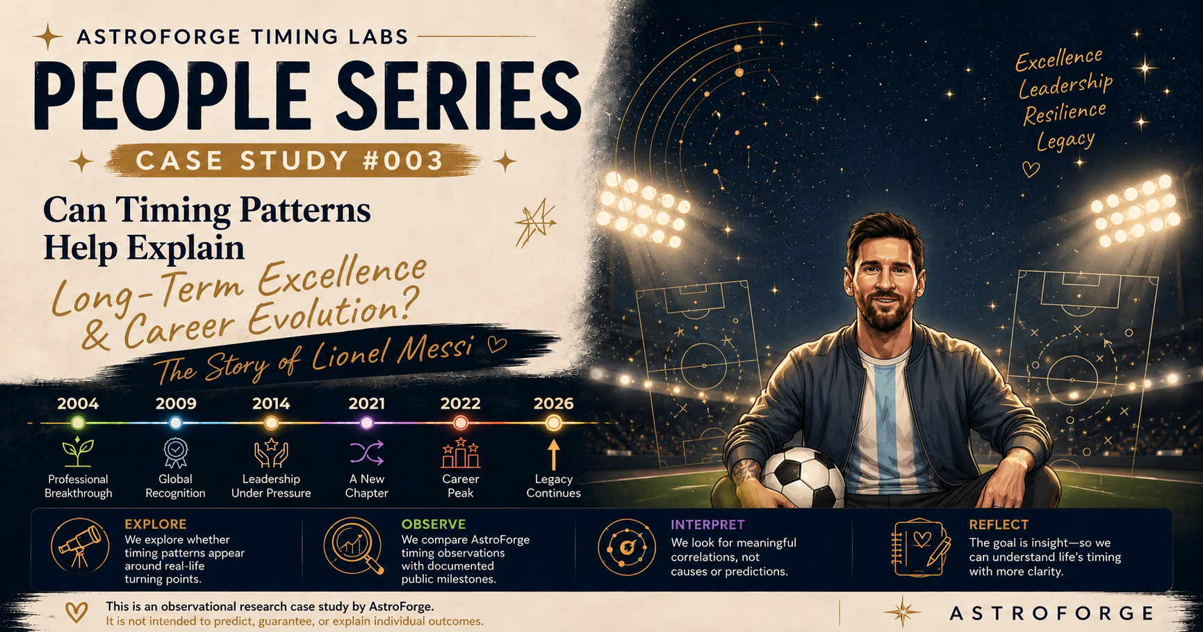 AstroForge People Series — Case Study #003: Can Timing Patterns Help Explain Sustained Excellence in Elite Competition? (Lionel Messi)