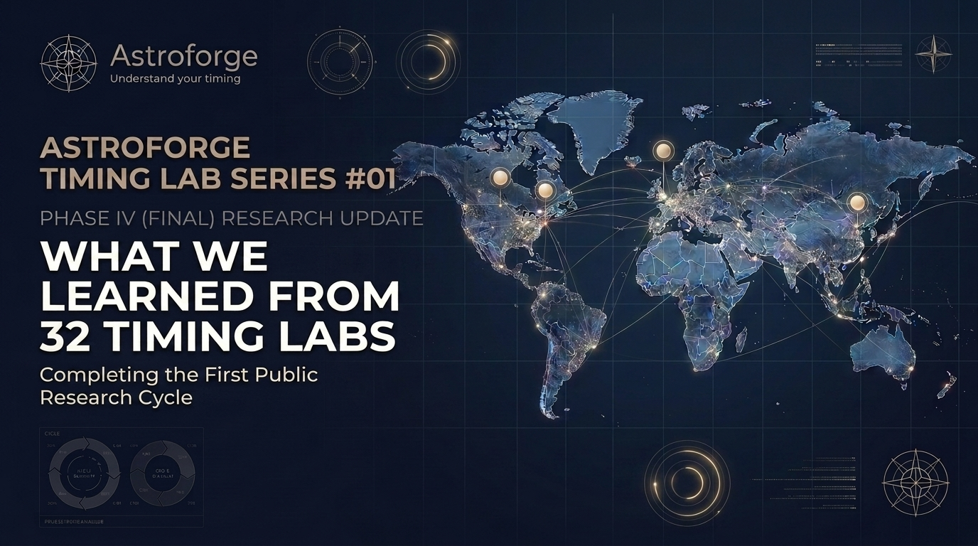 ASTROFORGE TIMING LAB SERIES #01 PHASE IV (FINAL) RESEARCH UPDATE FROM INDIVIDUAL OBSERVATIONS TO AN INTERPRETATION FRAMEWORK