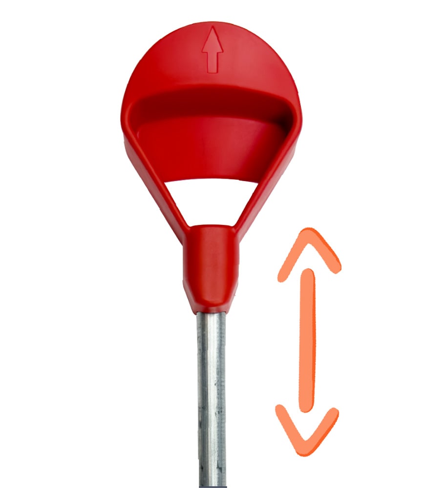 Red handle for the Portland Indoor smart locking system