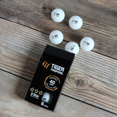 Tiger PingPong Premium 3-Star PingPong Balls 6 Pack White