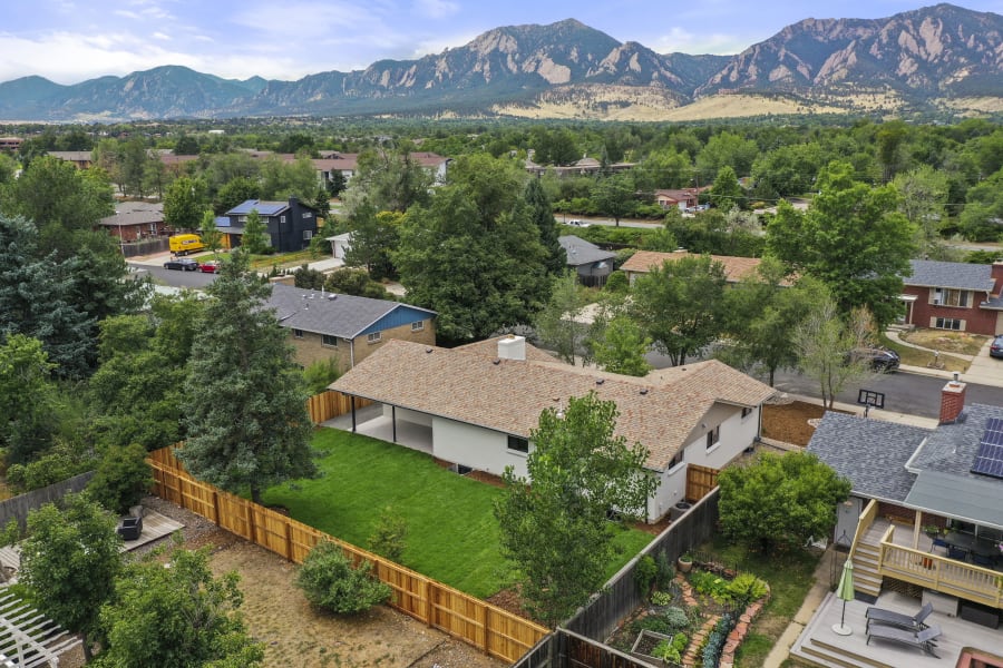 Aerial view of a Colorado property and its surroundings