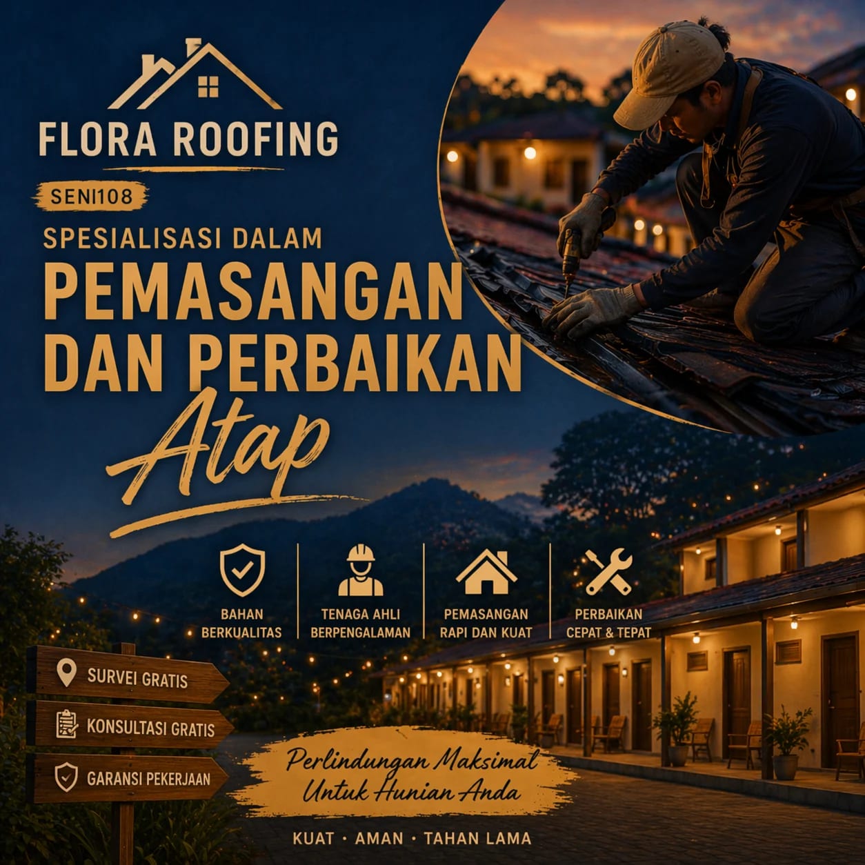 SENI108 : Spesialisasi Dalam Pemasangan dan Perbaikan Atap