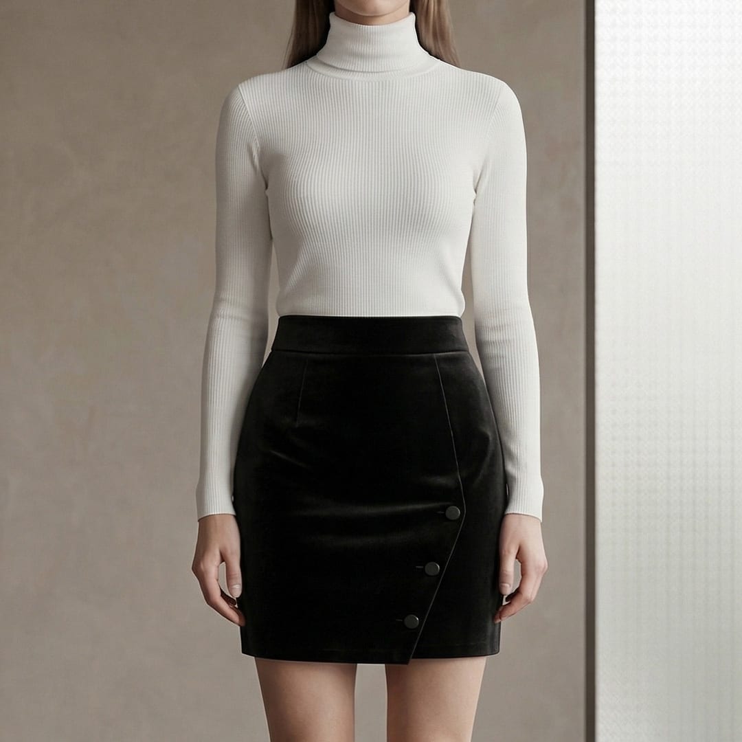 Executive Skirt-Black N Red