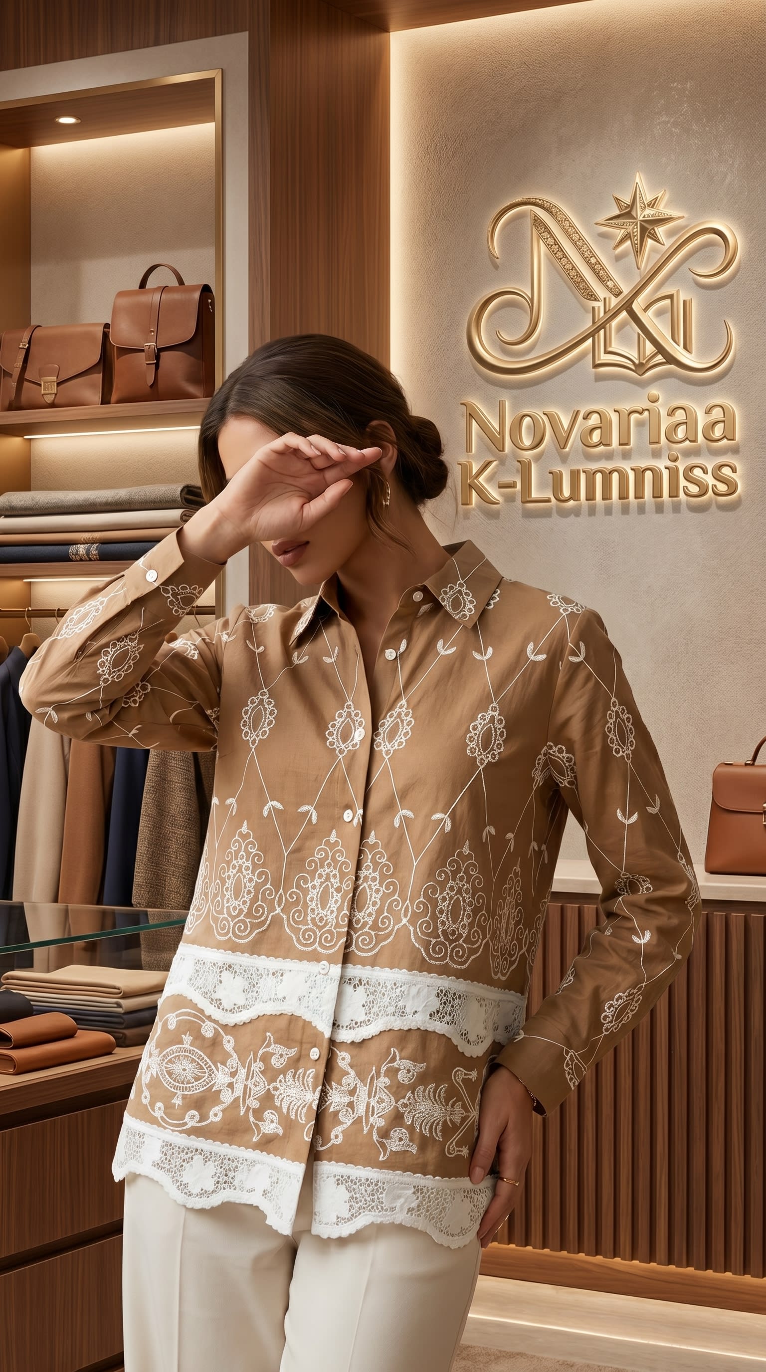 Floral Lace Patch Work Button-Down Shirt
