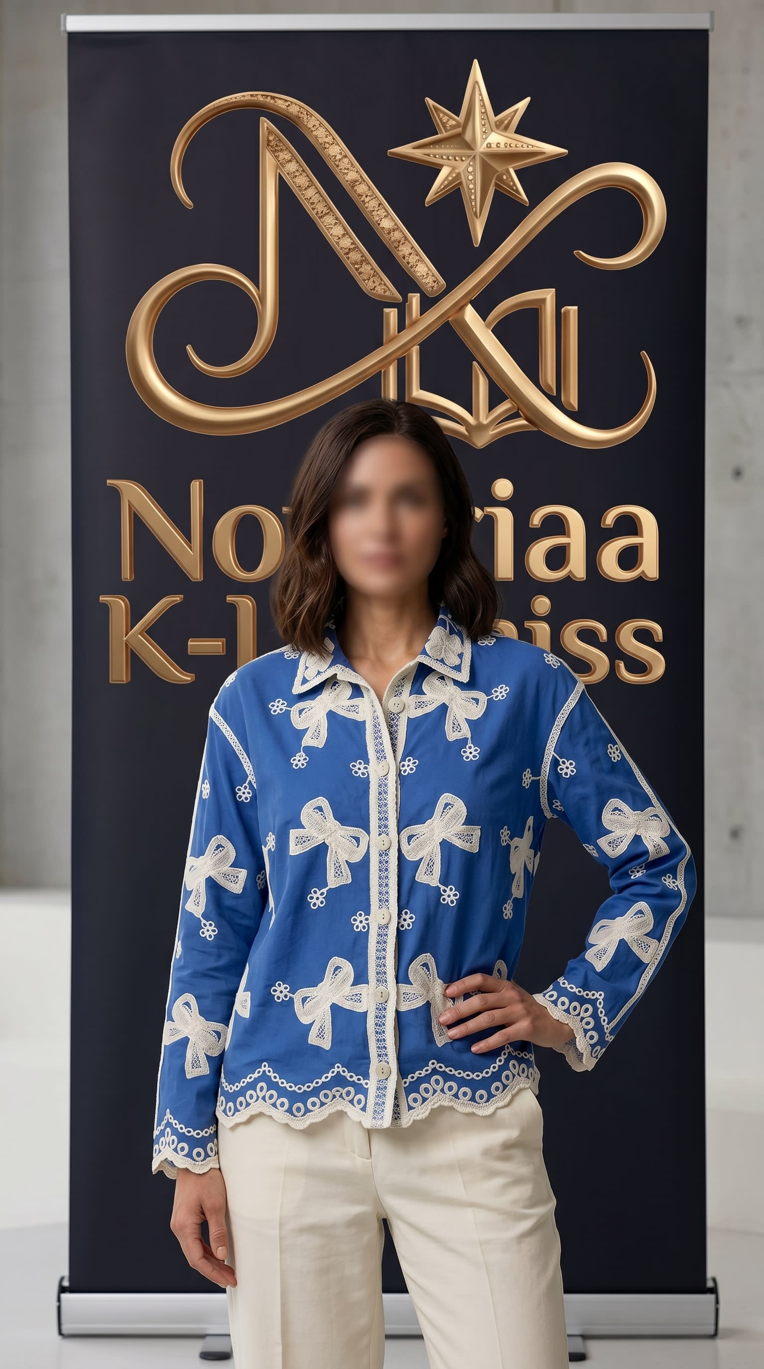 Korean Bow - Embroidered Shirt