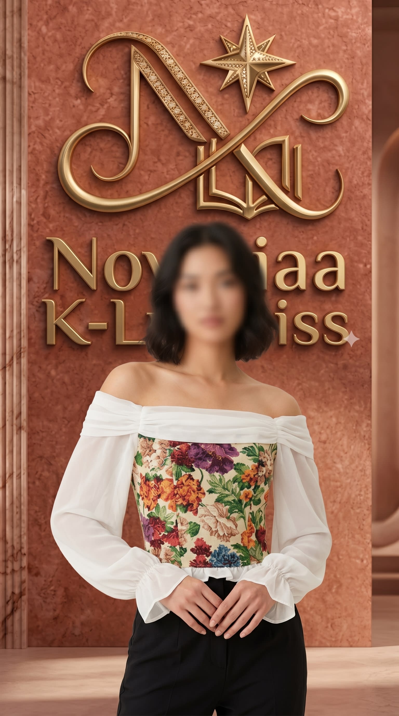 French Style Vintage Floral Off Shoulder Corset Top