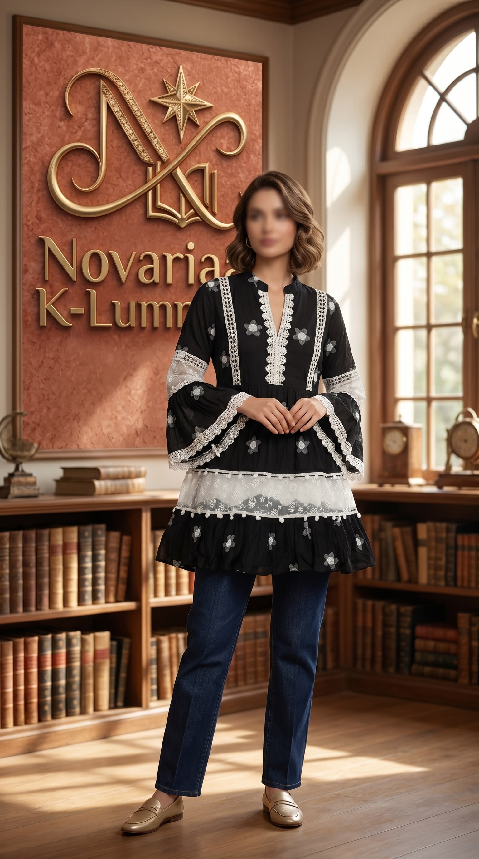 Cotton Embroidered Long Top