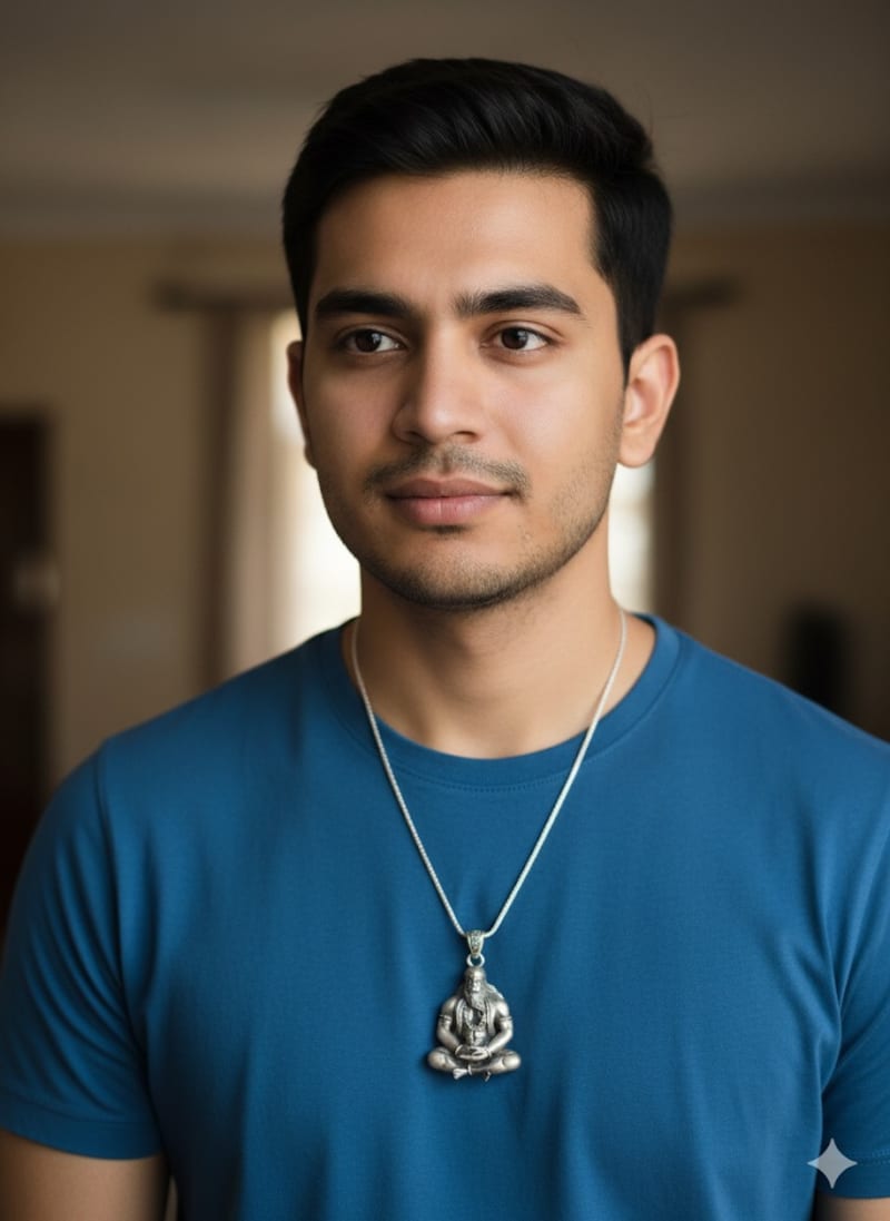 Men's Lord Hanuman Idol Antique Silver Locket Only