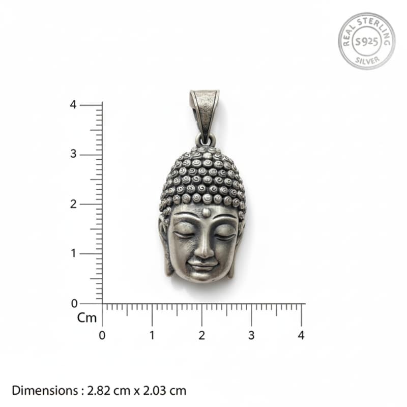 Men's Lord Buddha Idol Antique Silver Locket Only