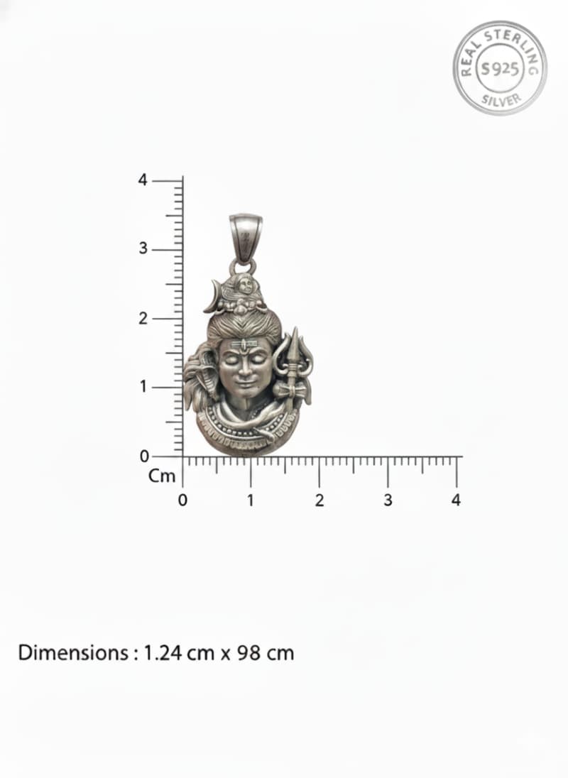 Men's Lord Shiva Idol Antique Silver Locket Only