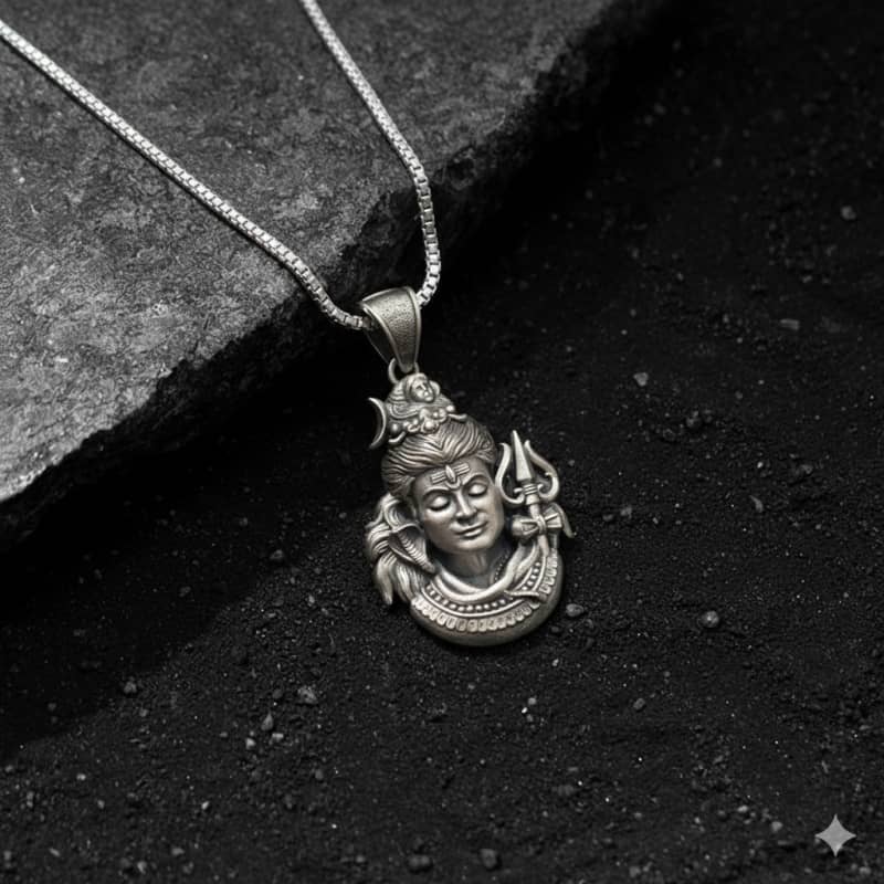 Men's Lord Shiva Idol Antique Silver Locket Only