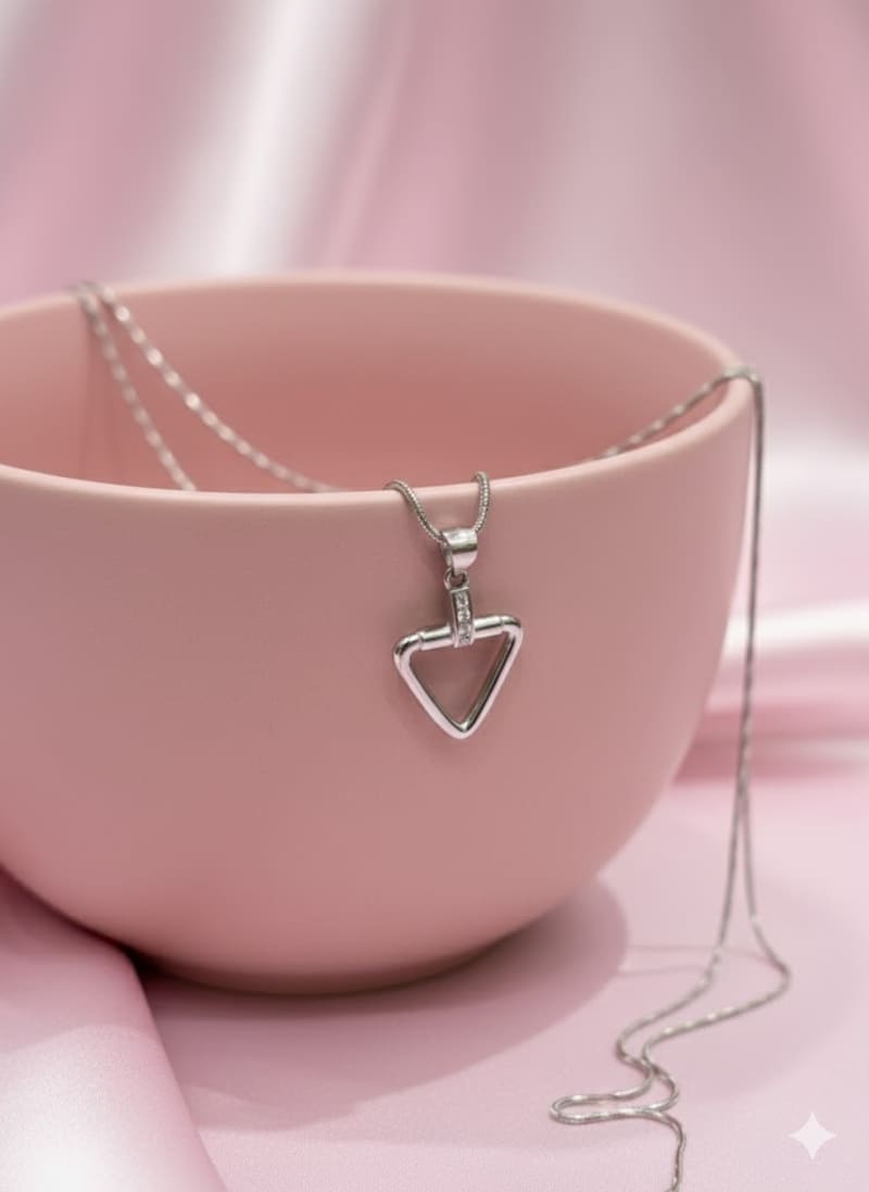 Girls Triangle Pendent set with silver chain