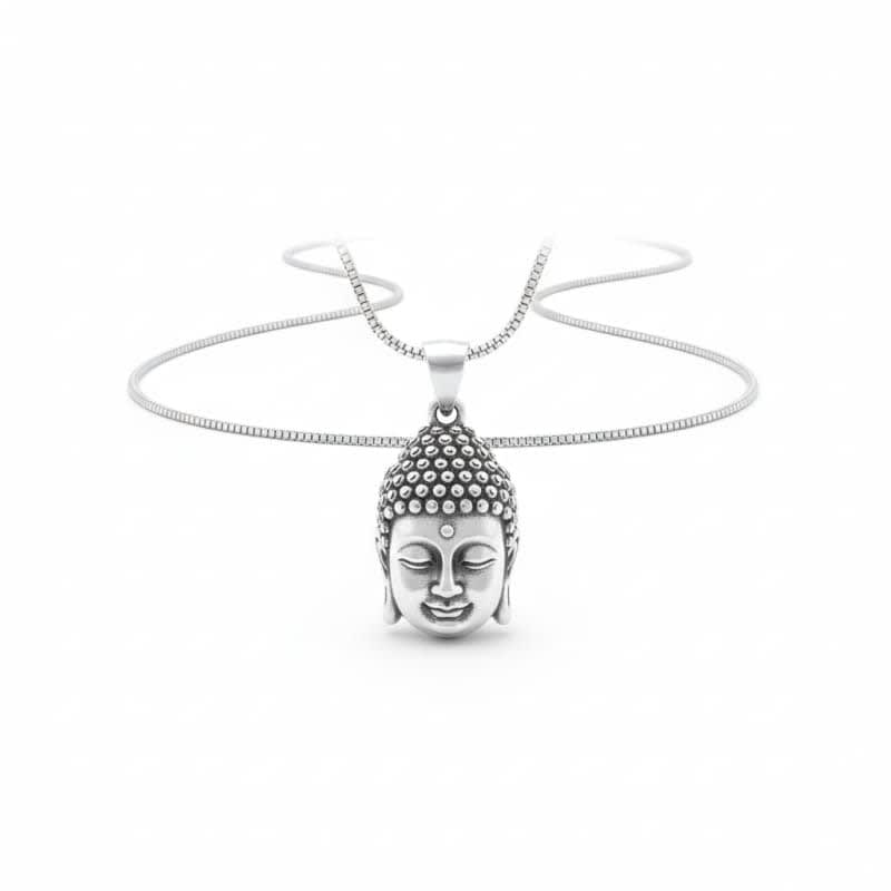 Men's Lord Buddha Idol Antique silver locket with chain