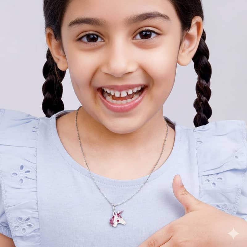 Aradhya925 Girl's Pegasus Horse pendent with chain
