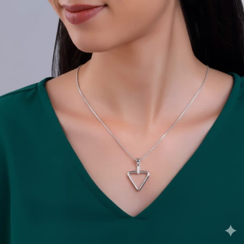 Aradhya925 Girl's Triangle Pendent With Chain