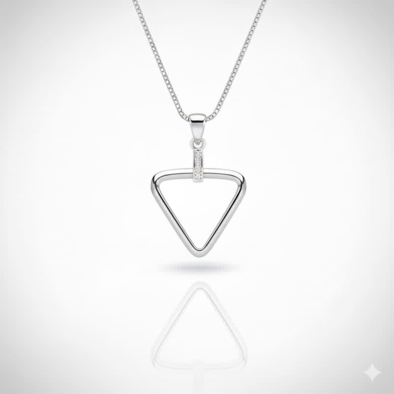 Aradhya925 Girl's Triangle Pendent With Chain
