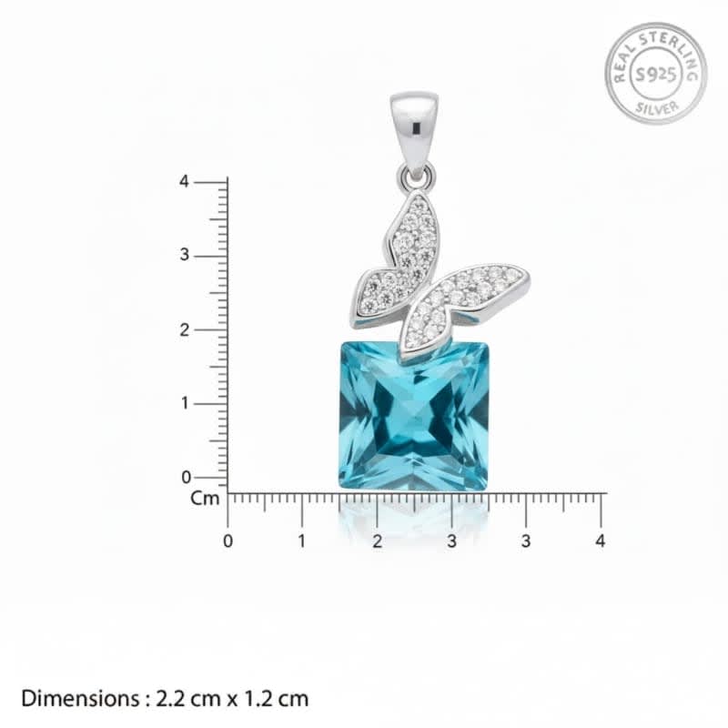 Aradhya925 Girl's Blue Stone Pendent With Chain