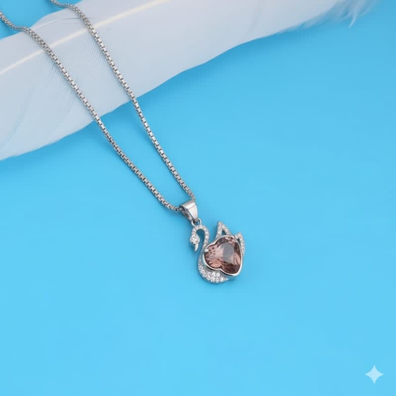 Aradhya925 Girl's Swan pendent with chain