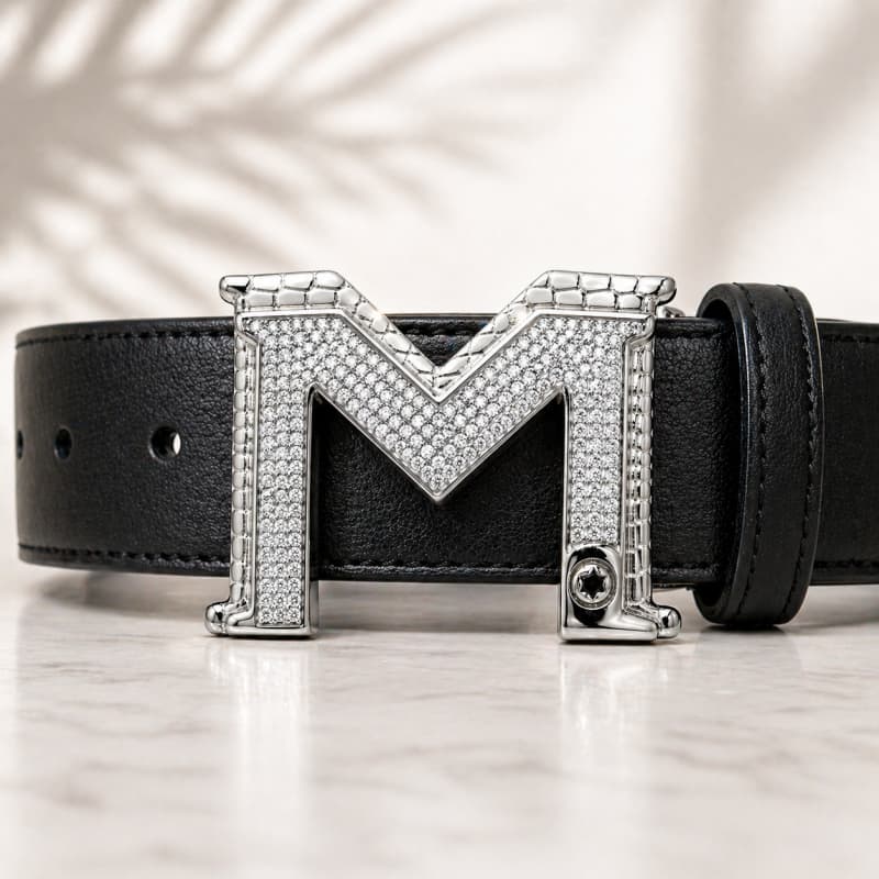 Aradhya925 M Name Silver Belt Buckle(Only Buckle Pack Of 1)