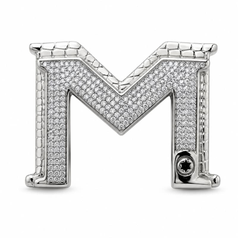 Aradhya925 M Name Silver Belt Buckle(Only Buckle Pack Of 1)