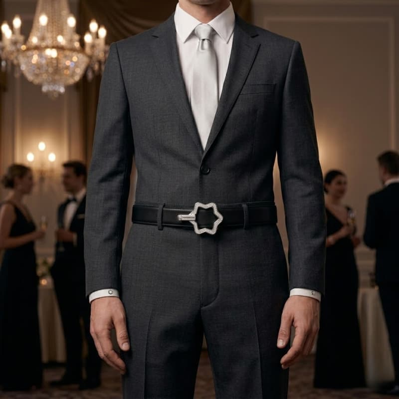 Aradhya925 Silver925 Star Shape Men's Belt Buckle (Only Buckle)