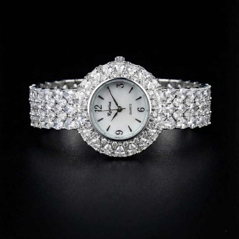 Aradhya925 women's Diamond Style Analog Watch Pure Silver925