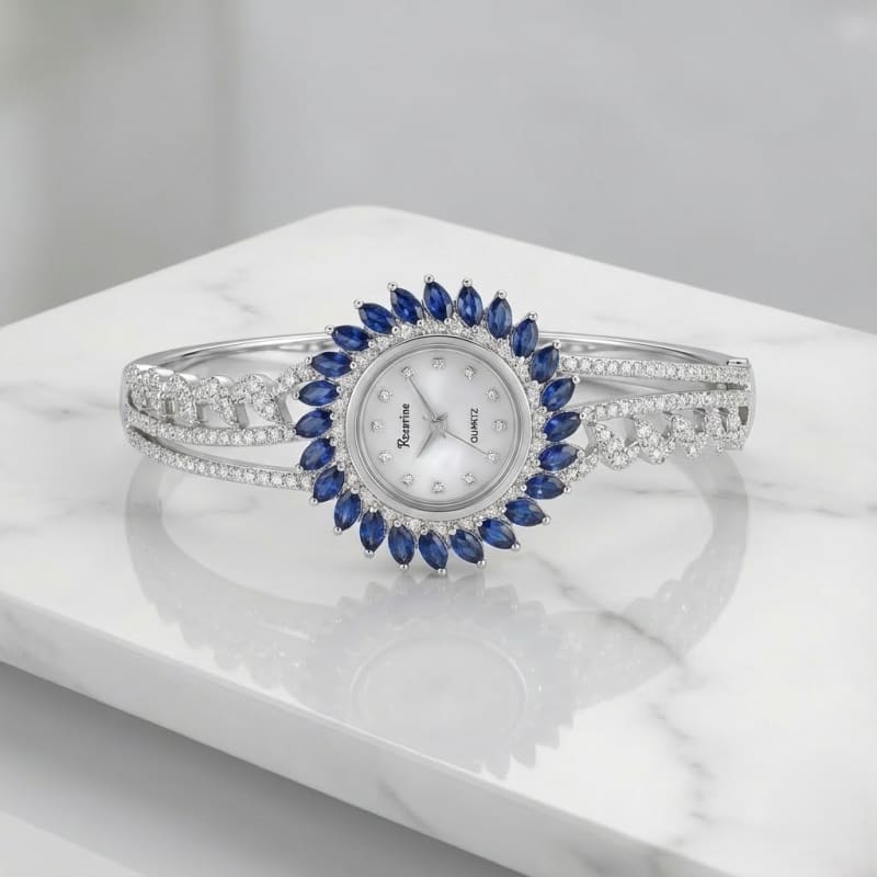 Aradhya925 Blue Stone Designer Analog Silver925 Women's watch
