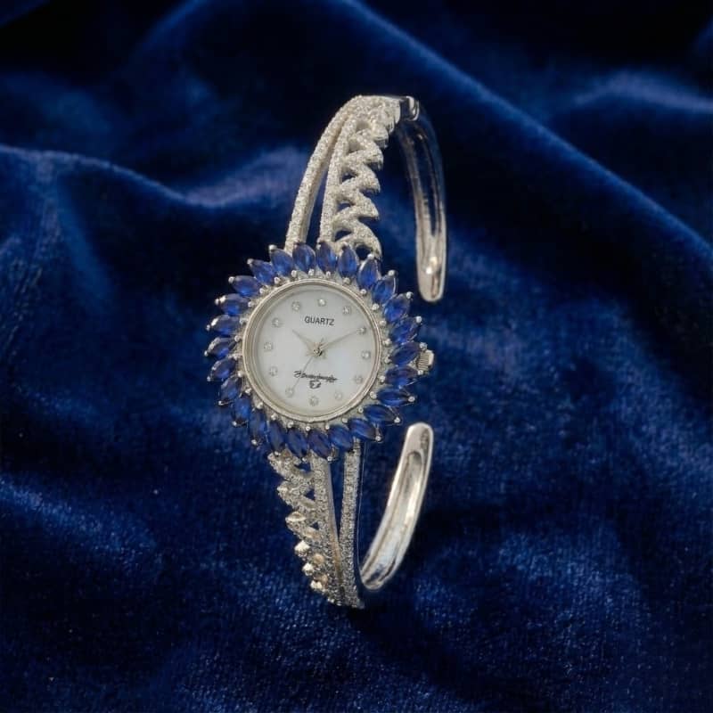 Aradhya925 Blue Stone Designer Analog Silver925 Women's watch