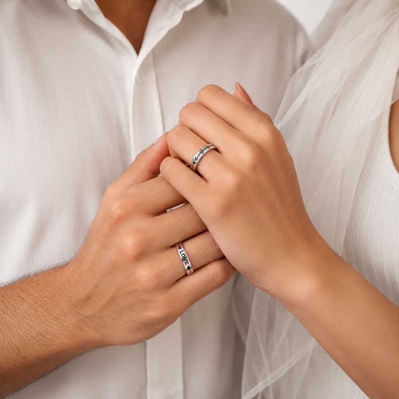 Women's sterling 925 Silver Couple Ring