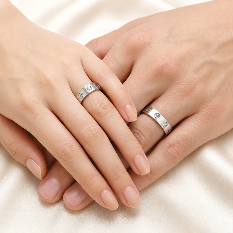 Aradhya925 Sterling Silver 925 Couple Band