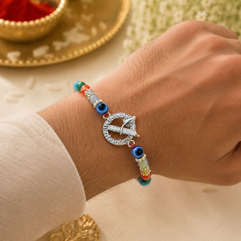 Aradhya925 Krishna Silver Rakhi