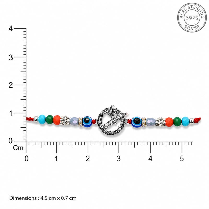 Aradhya925 Krishna Silver Rakhi