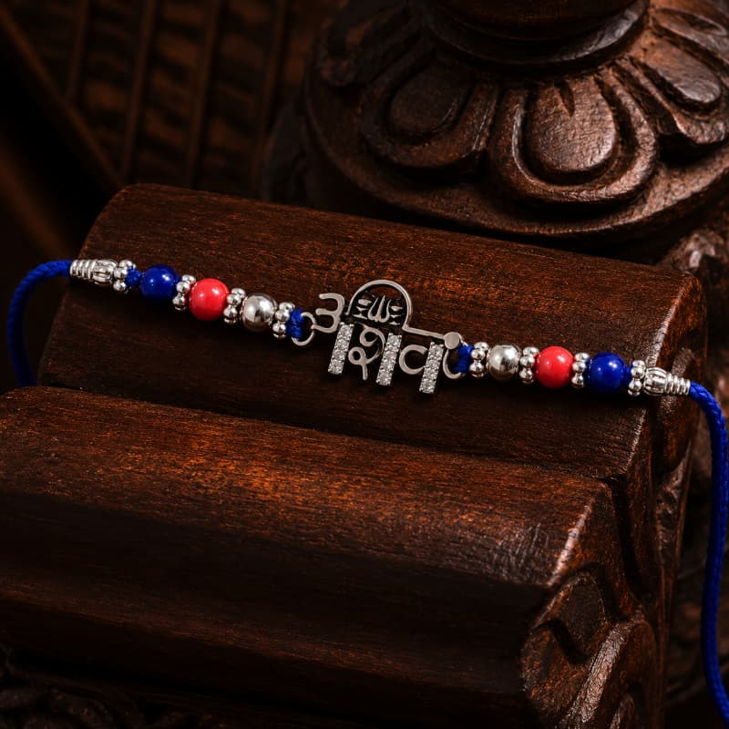 Aradhya925 Lord Shiva Silver Rakhi