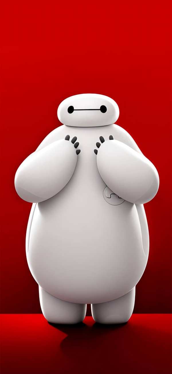 Baymax Heroic Red Stance — phone wallpaper