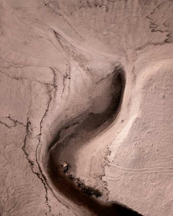 Winding Desert Stream Aerial — phone wallpaper