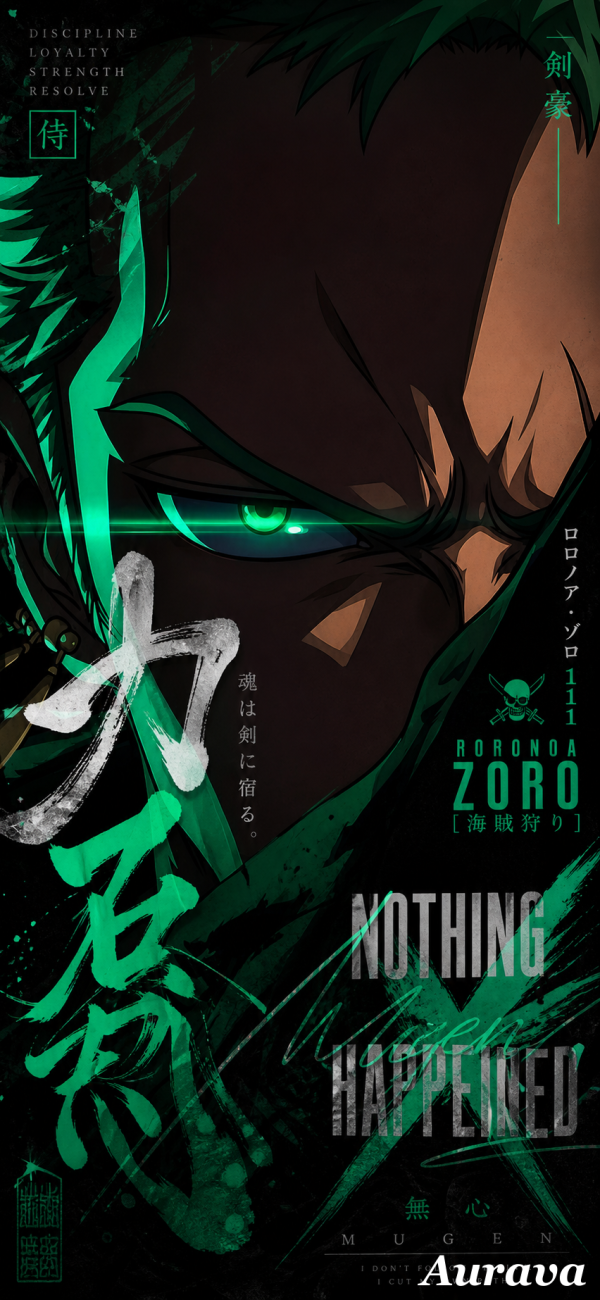 Roronoa Zoro Emerald Gaze — phone wallpaper