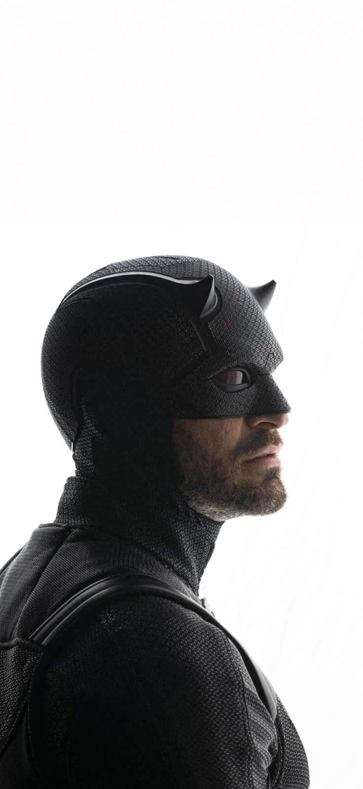 Daredevil Black Suit Profile — phone wallpaper preview