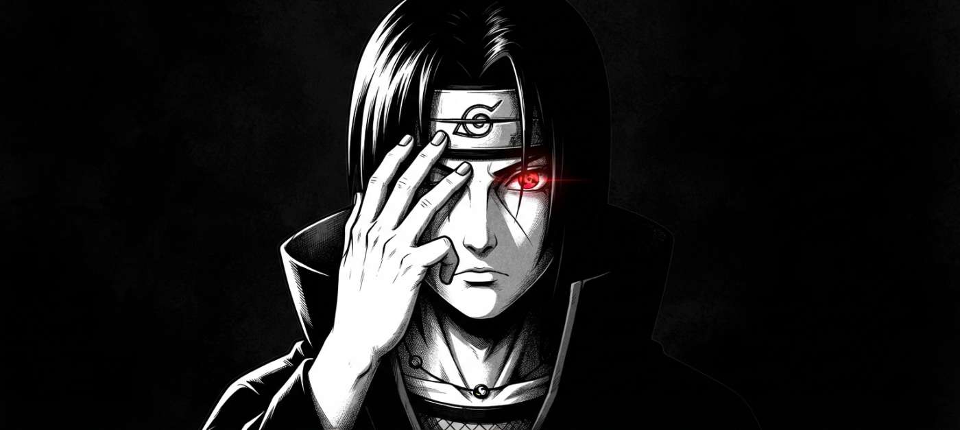 Itachi Uchiha Sharingan Gaze — desktop wallpaper preview