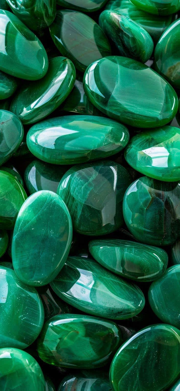 Lustrous Emerald Green Gemstones — phone wallpaper preview