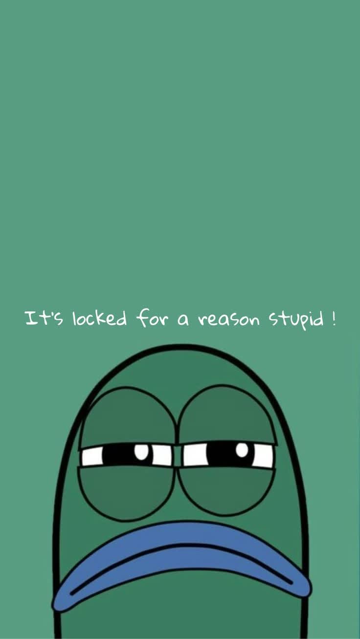 Grumpy Fish Locked Screen Message — phone wallpaper preview