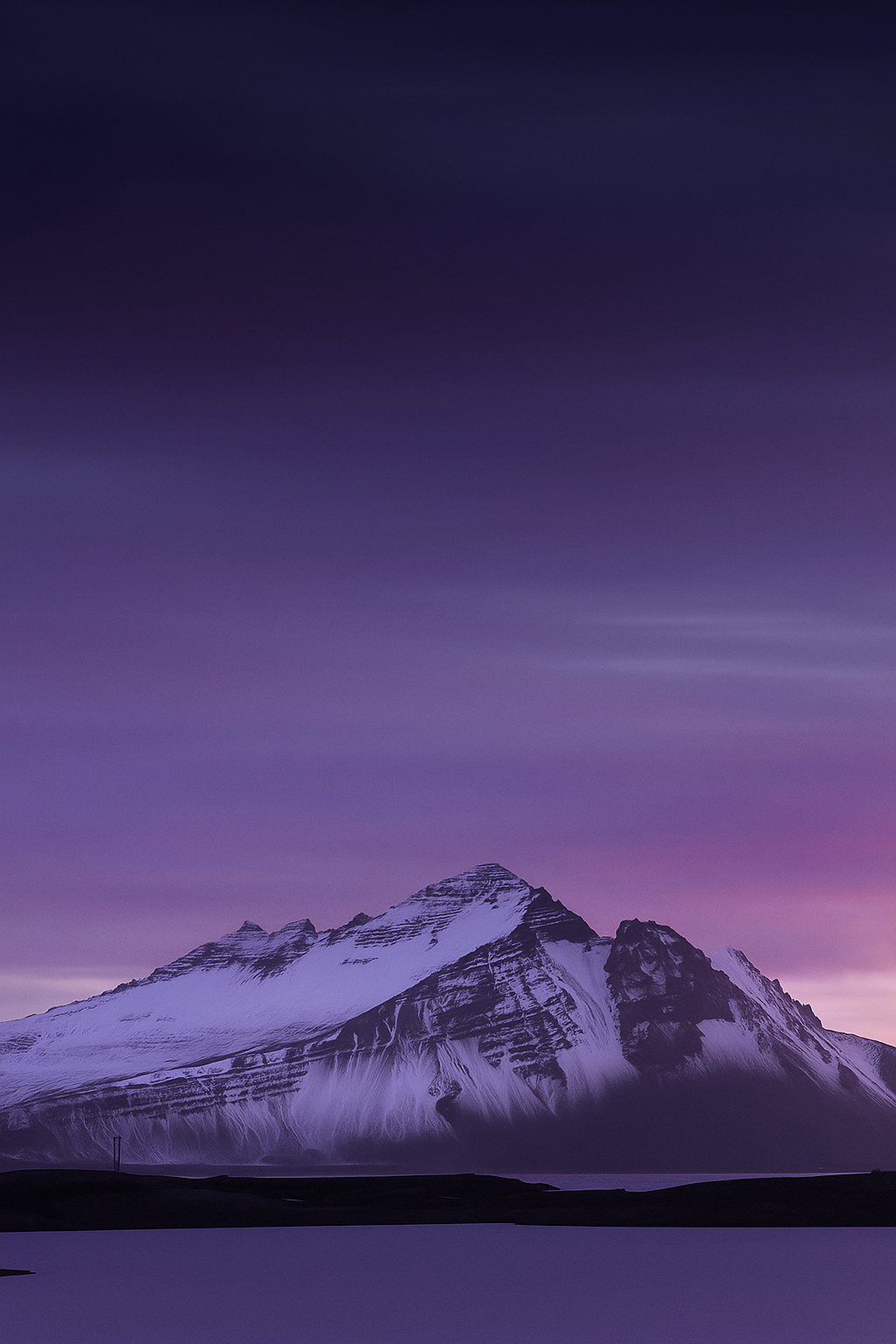 Purple Twilight Mountain Peaks — phone wallpaper preview