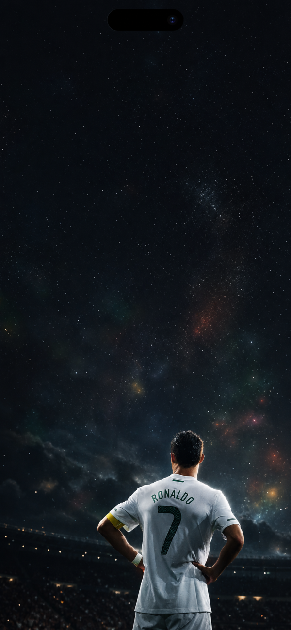 Ronaldo Under Starry Stadium Sky — phone wallpaper