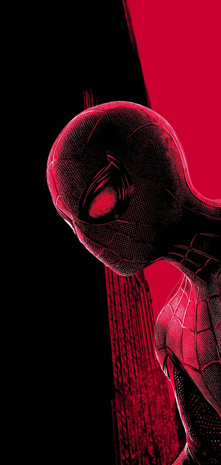 Dynamic Spider-Man Red Black — phone wallpaper preview