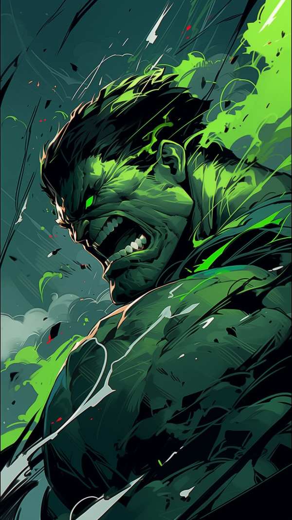 Hulk's Raging Fury — phone wallpaper