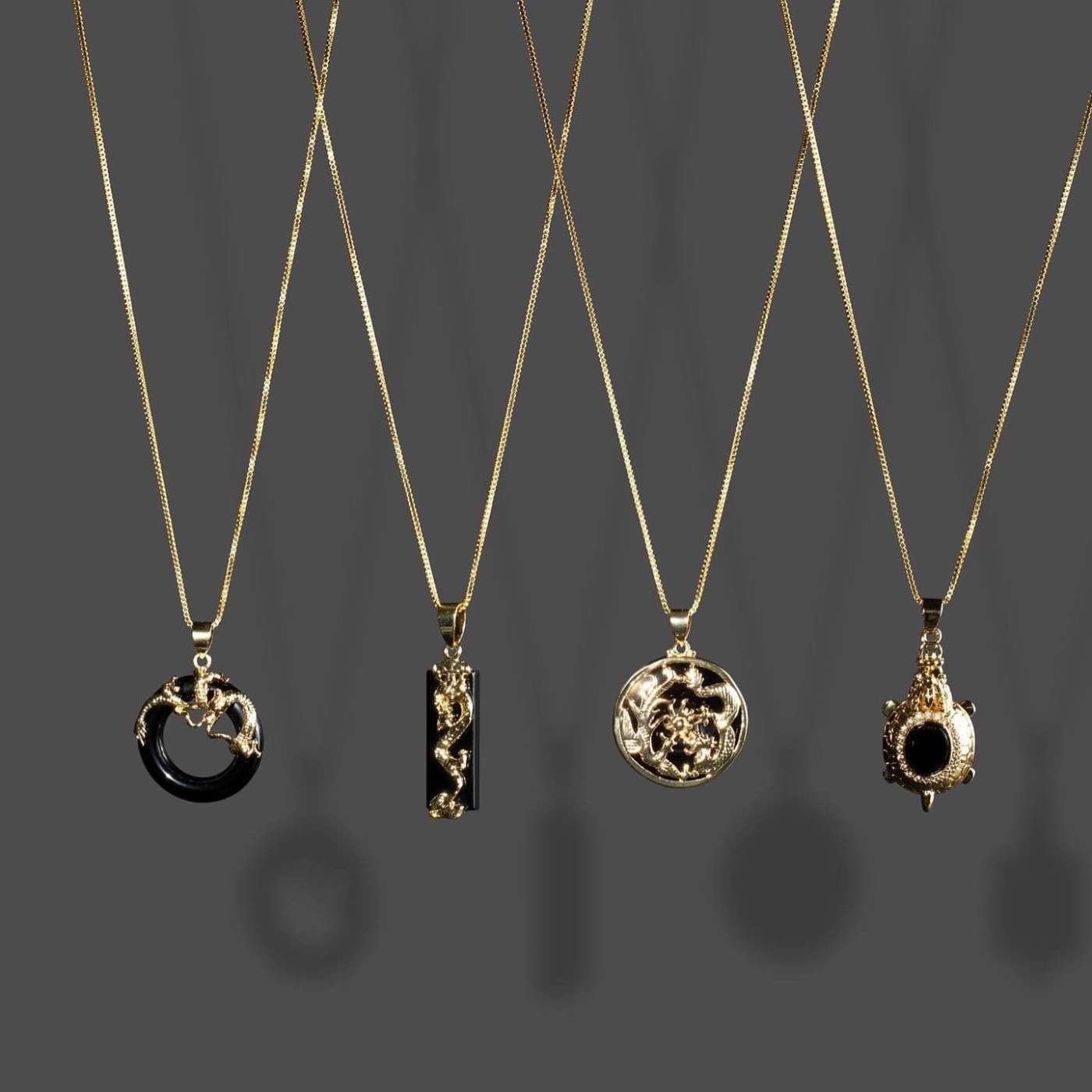 Elegant Gold Dragon Pendants Collection — tablet wallpaper preview