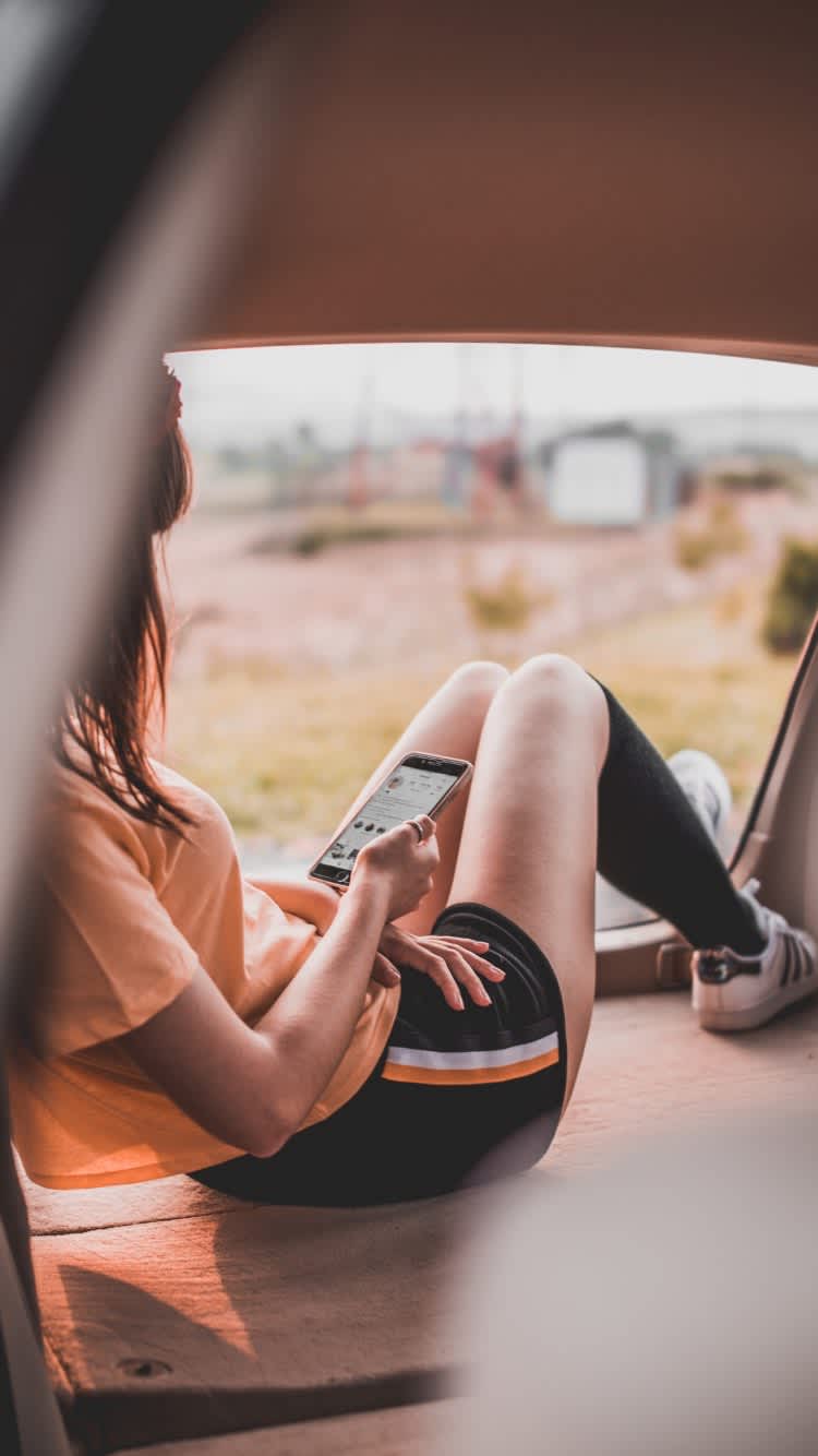 Relaxing Road Trip Phone Break — phone wallpaper preview