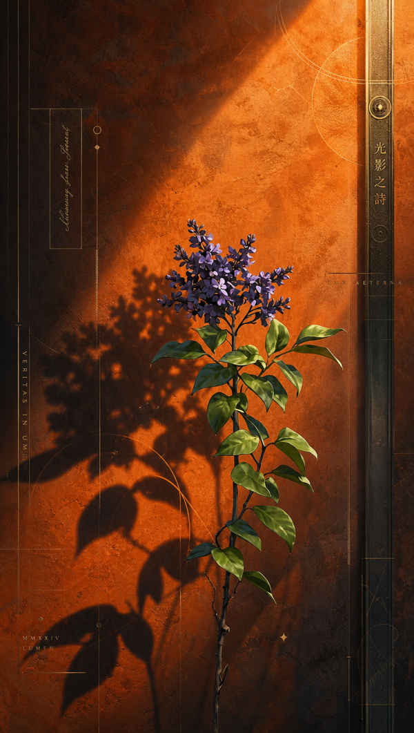 Dramatic Lilac Shadow Play — phone wallpaper
